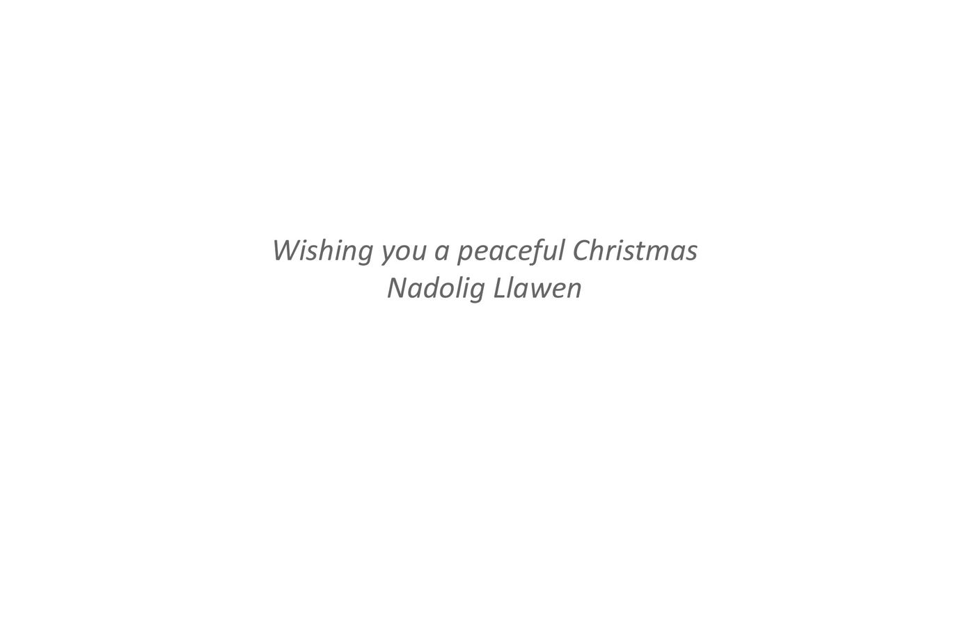 Bilingual verse inside Turquoise Wren Christmas card