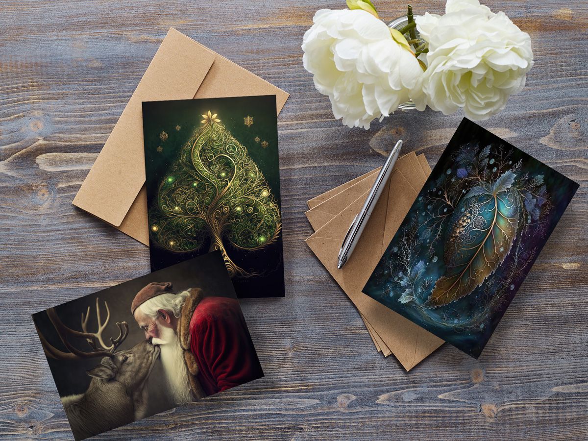 Turquoise Wren premium Christmas cards