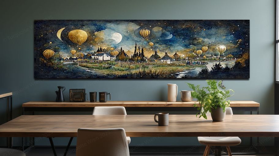 Turquoise Wren extra large wall art and panoramic wall art specialists. Kitchen wall art. Panoramic wall art. Hot air balloons.